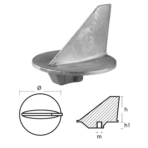 Anodo Pinna per Fuoribordo Mariner 40-60 HP (>1991) Anodi Yamaha 55 hp Zinco